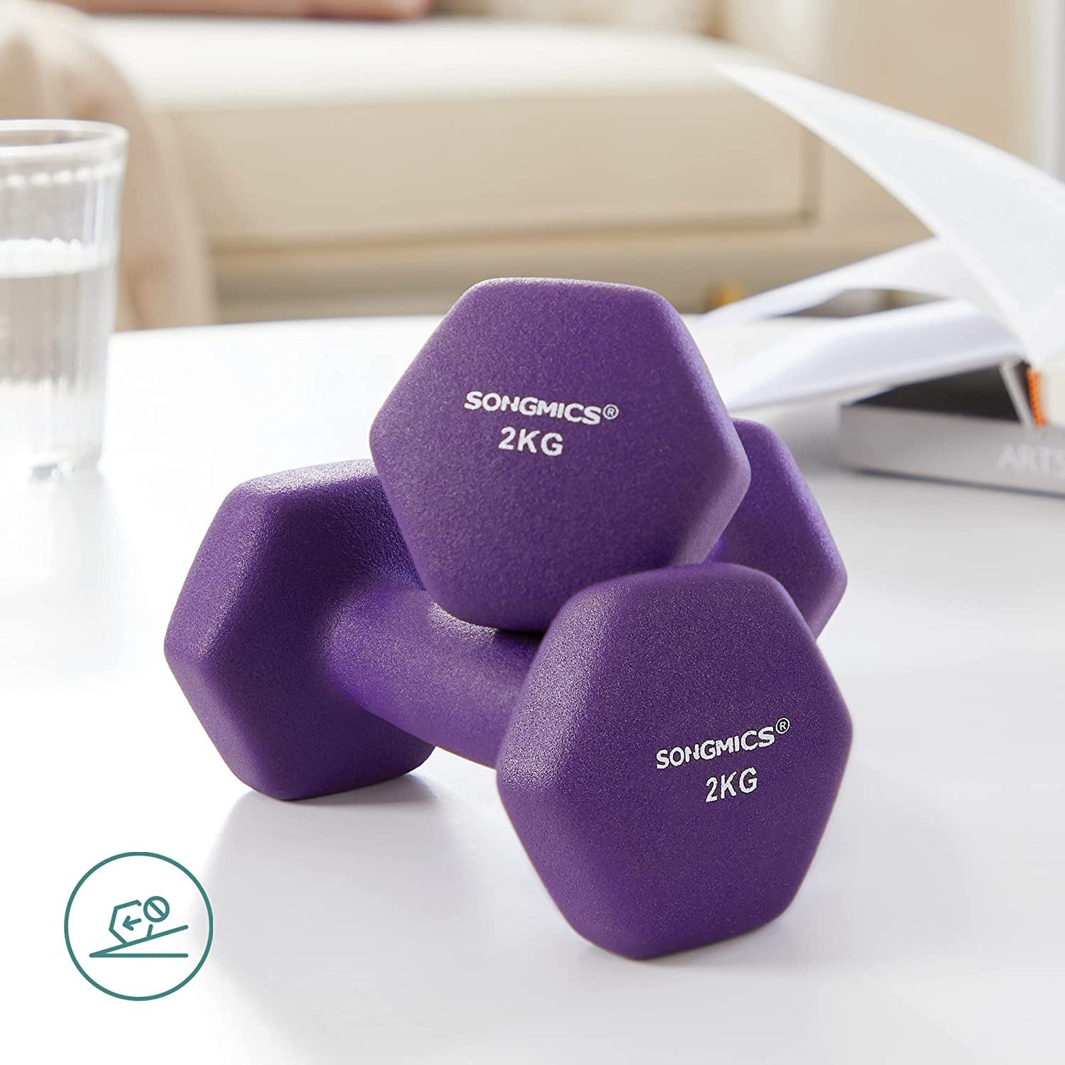 Set šesterokutnih utega sa stalkom za utege 6 komada | SONGMICS-vitahome.hr
