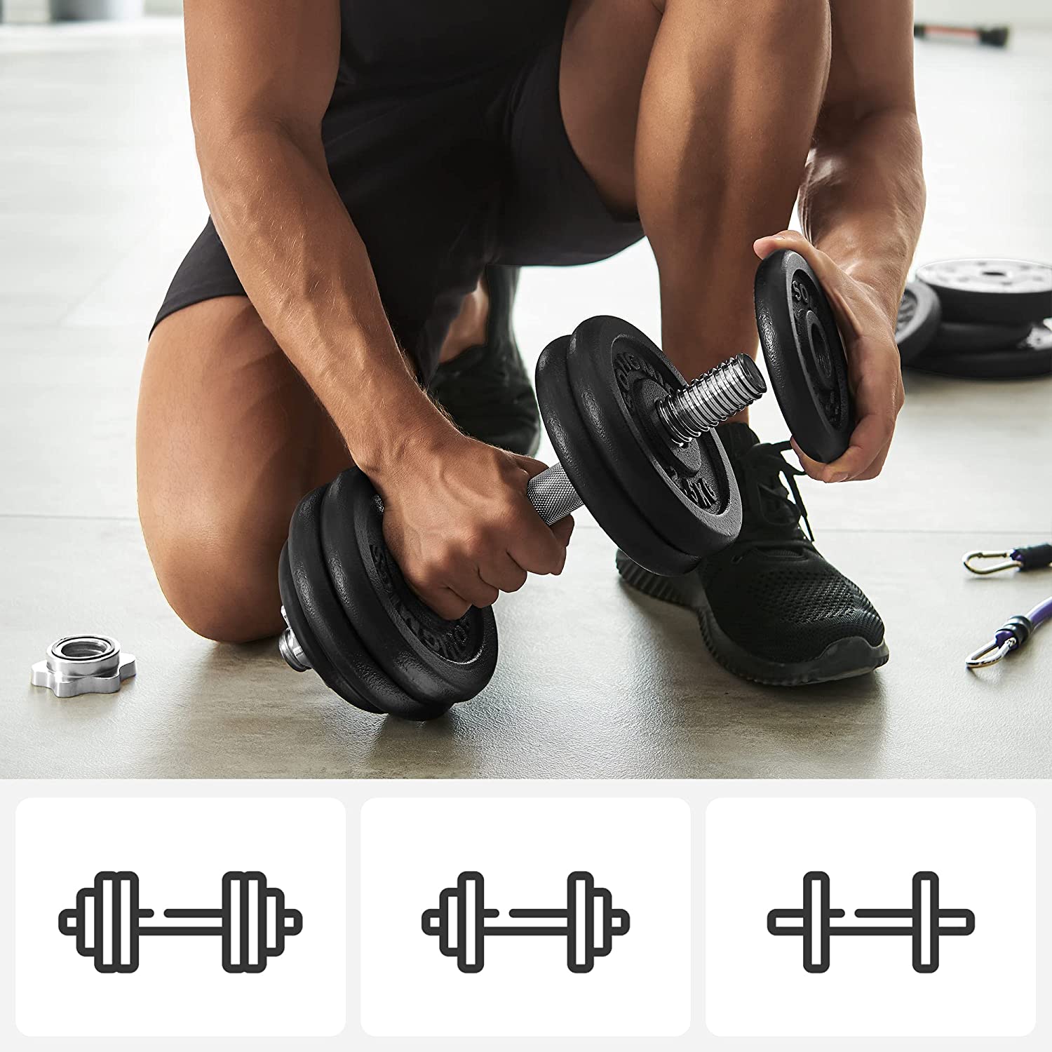 Set težine podesivi od lijevanog željeza 30 kg | SONGMICS-vitahome.hr
