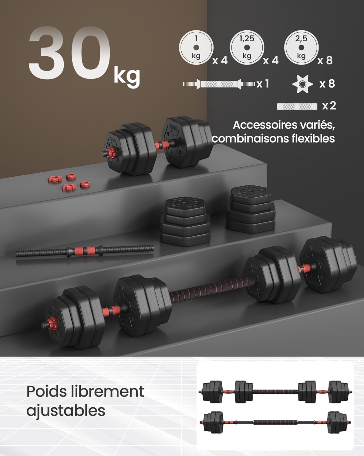 set utega s poveznim štapom 20 kg