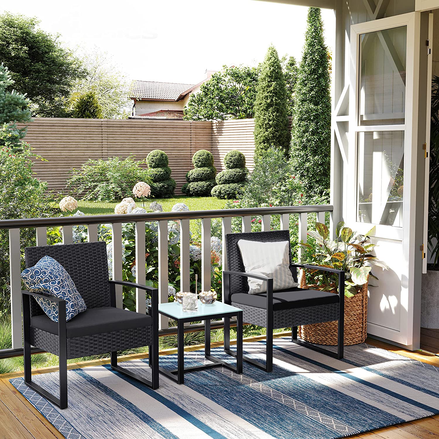 set vrtnog namještaja, 53 x 76 x 57,5 cm, crni | SONGMICS-vitahome.hr