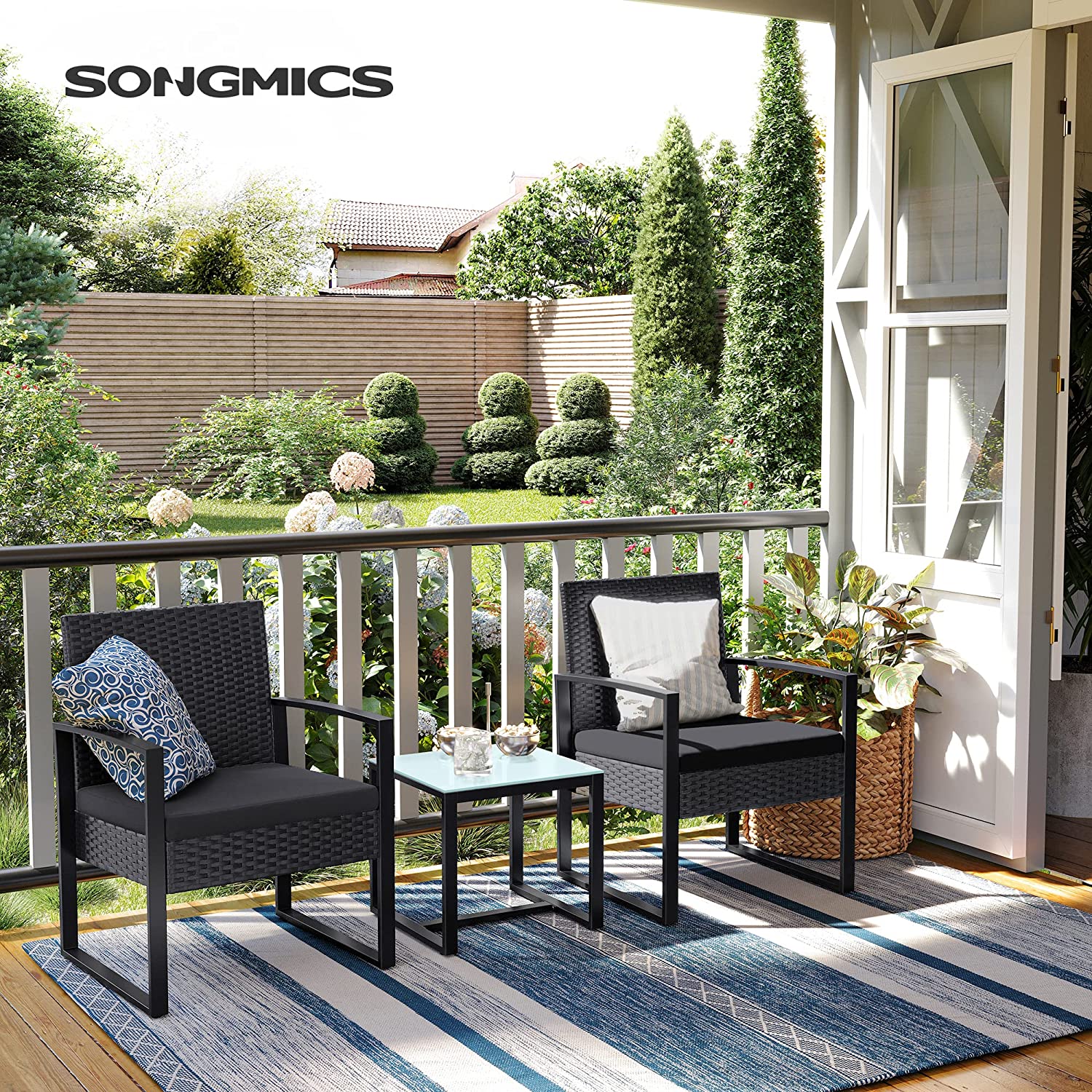 set vrtnog namještaja, 53 x 76 x 57,5 cm, crni | SONGMICS-vitahome.hr
