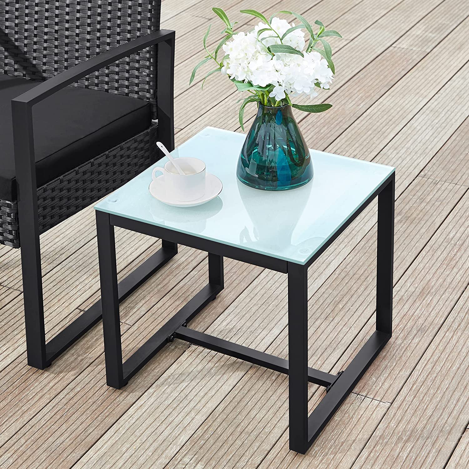 Set vrtnog namještaja, 53 x 76 x 57,5 cm, crni