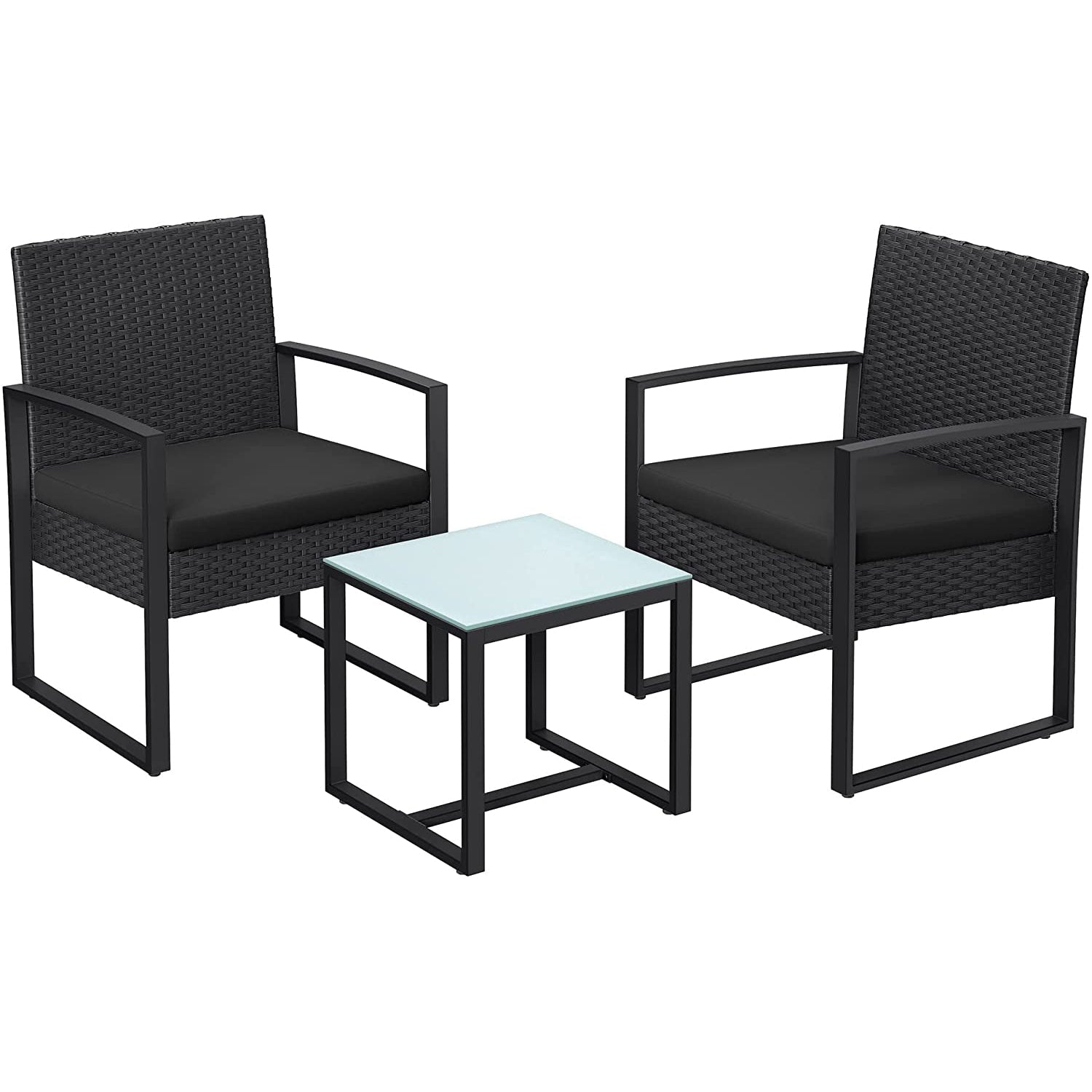 Set vrtnog namještaja, 53 x 76 x 57,5 cm, crni