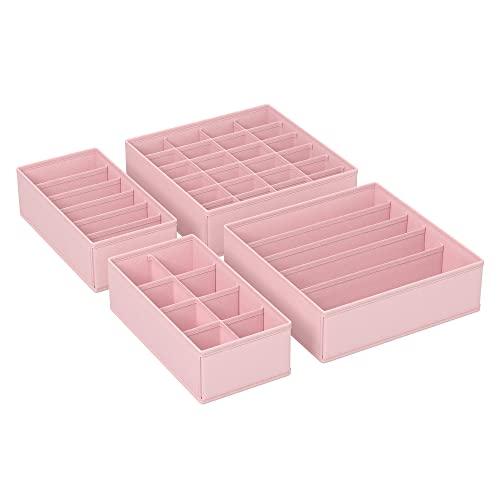 Set za organizaciju ladica, kutije za pohranu tkanina za ormar, ružičasta