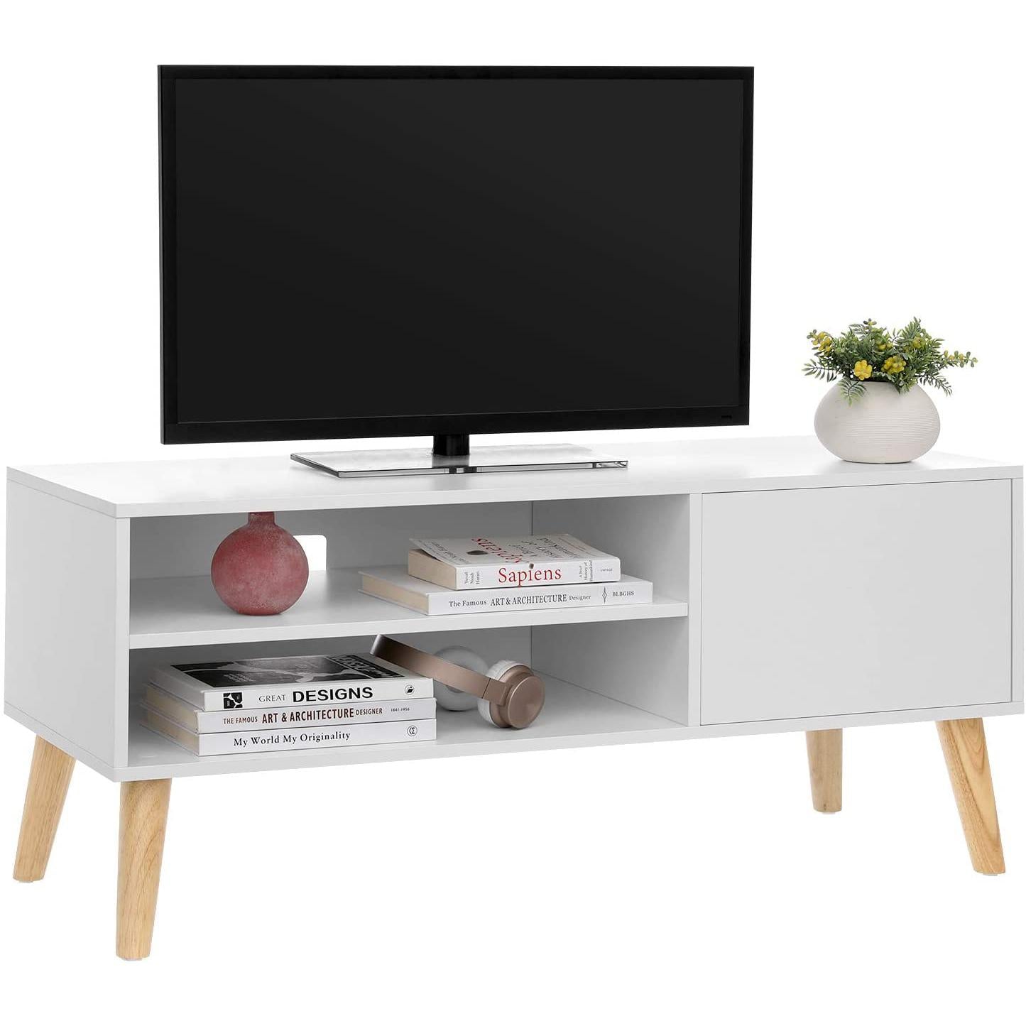 Skandinavski TV stalak 110 x 40 x 49,5 cm bijeli | Vasagle-vitahome.hr