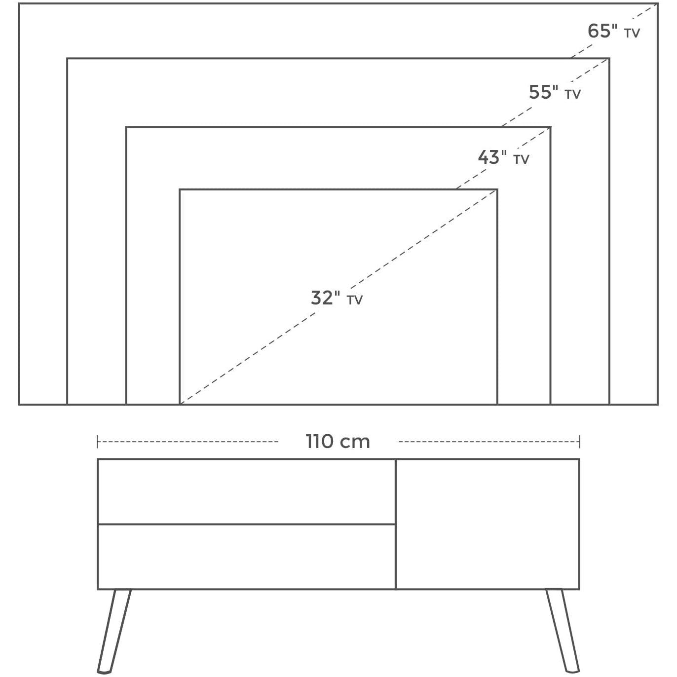Skandinavski TV stalak 110 x 40 x 49,5 cm bijeli | Vasagle-vitahome.hr