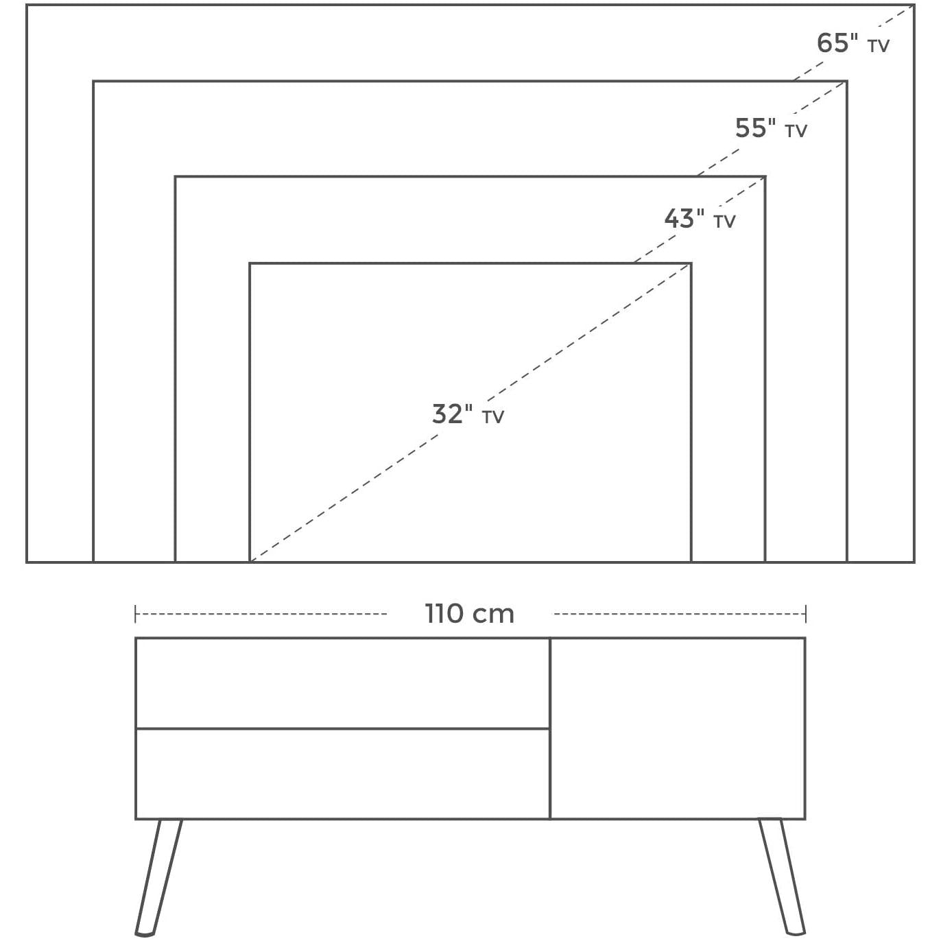 Skandinavski TV stalak 110 x 40 x 49,5 cm bijeli | Vasagle-vitahome.hr