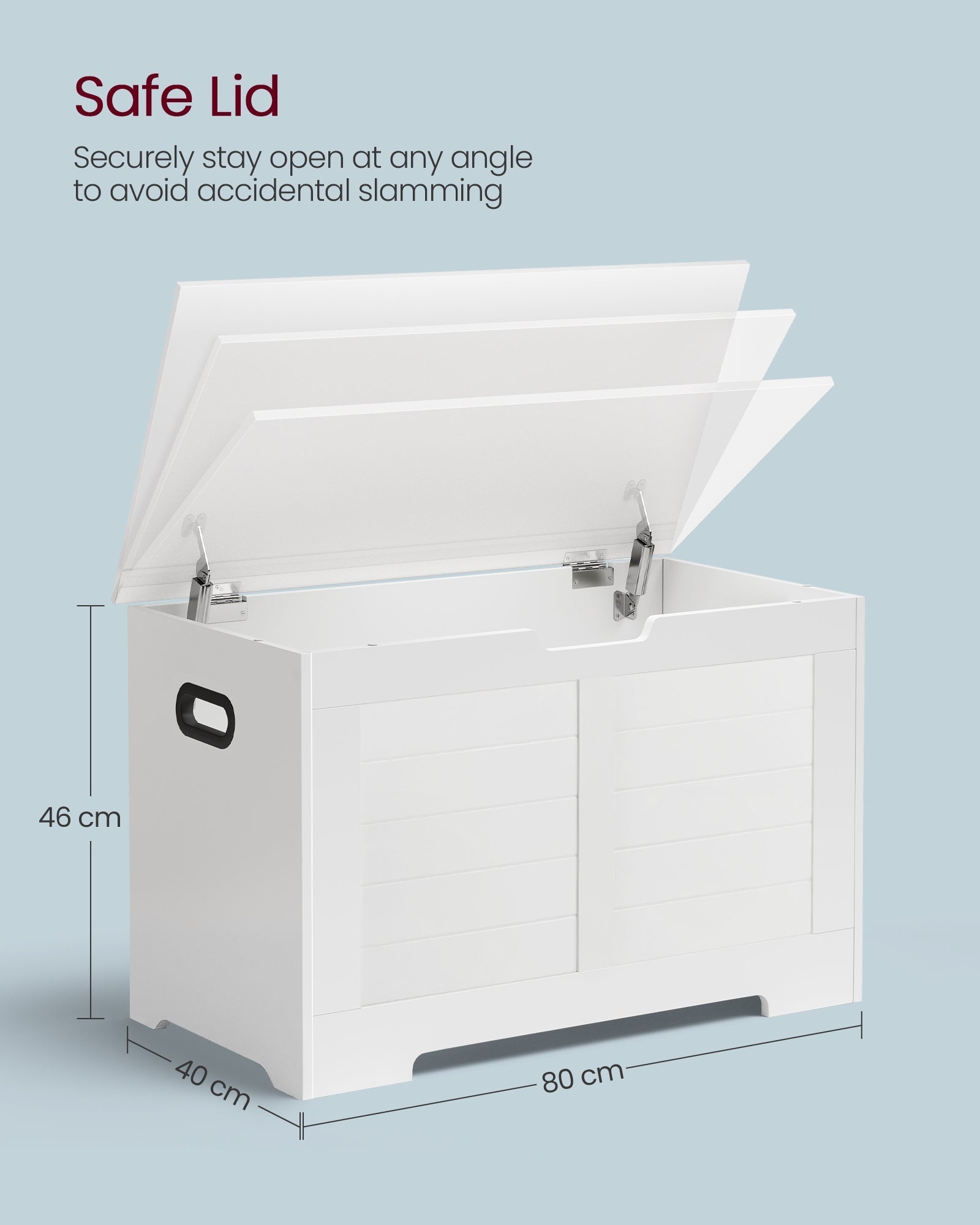 Skladišna kutija s jastučićem, 2 šarke, modernog stila, mat bijela