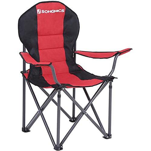 Sklopiva kamping stolica s držačem za čašu, nosivosti 250kg, crveno-crna | SONGMICS-vitahome.hr