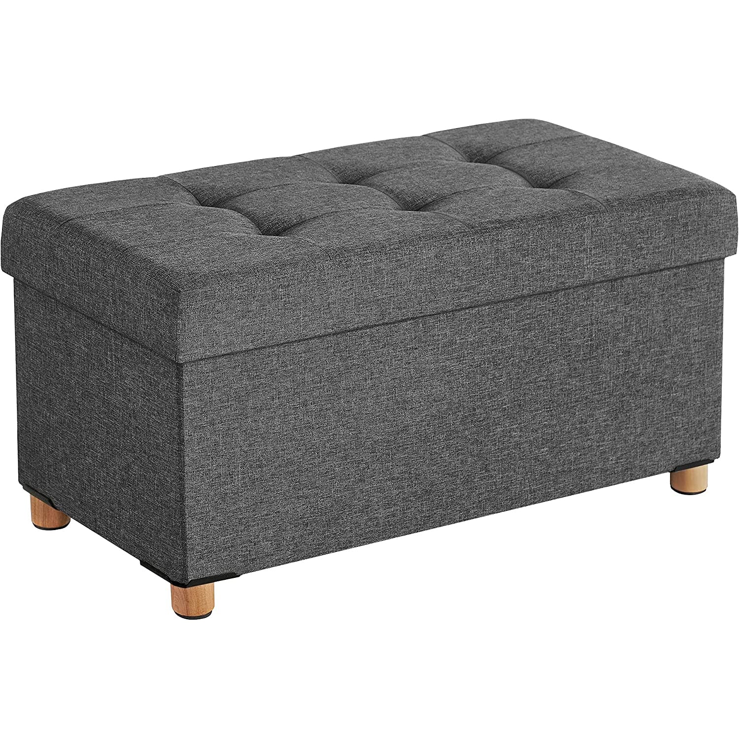 Sklopiva klupa sa prostorom za pohranu, 76 x 38 x 40 cm, tamno sive boje | SONGMICS-vitahome.hr