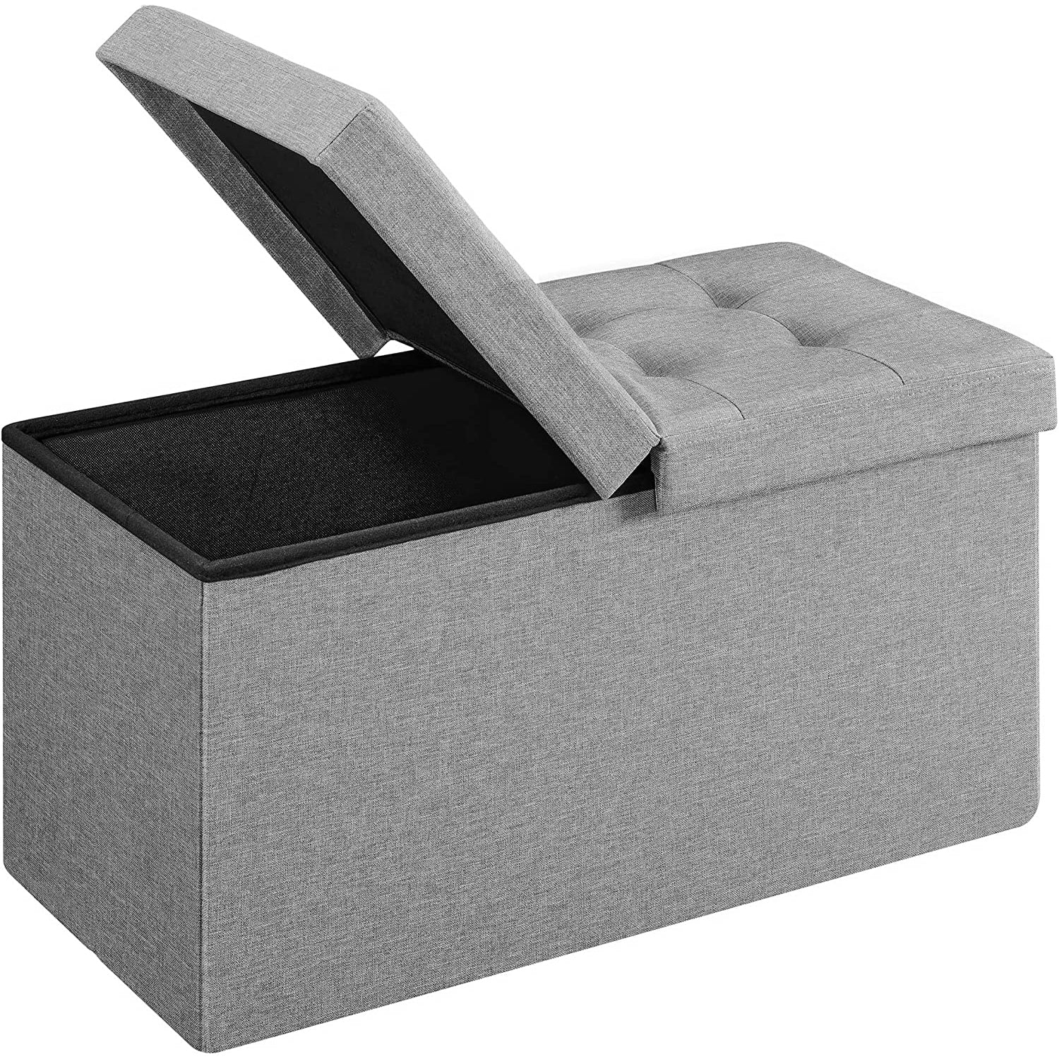 Sklopiva klupa za odlaganje, 76 x 38 x 38 cm, svijetlo siva | SONGMICS-vitahome.hr