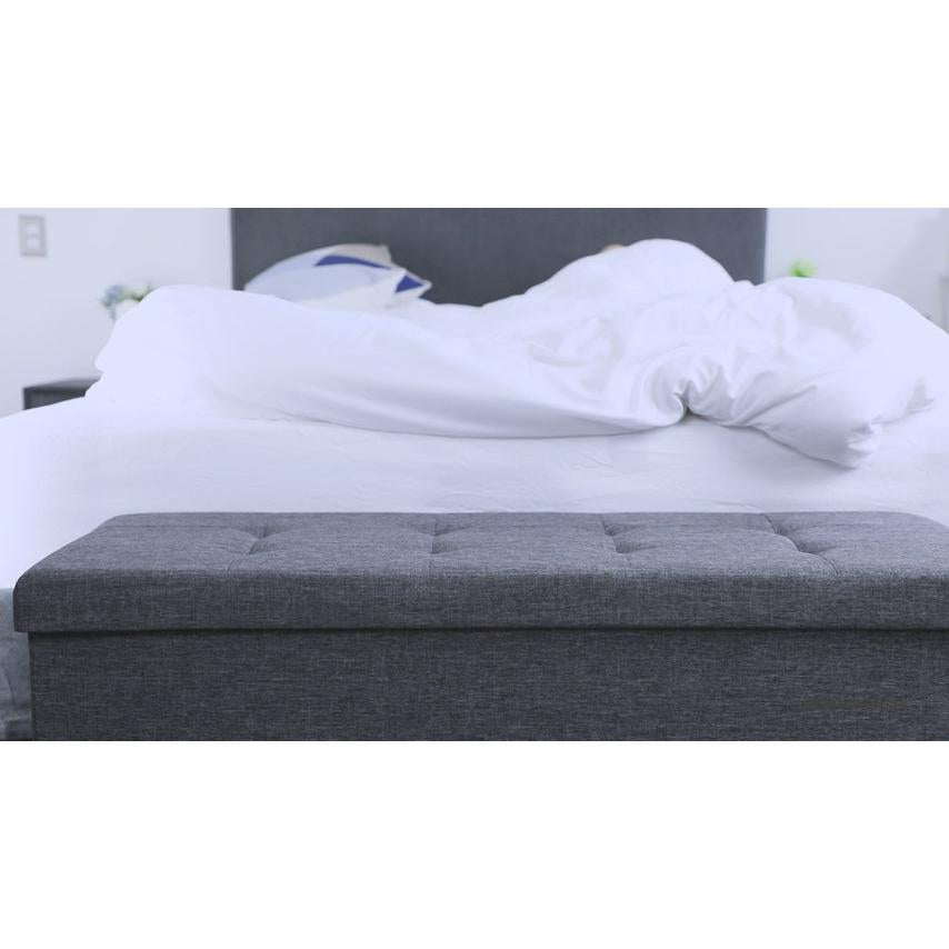 Sklopiva klupa za odlaganje, 76 x 38 x 38 cm, svijetlo siva | SONGMICS-vitahome.hr