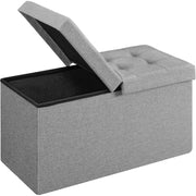 Sklopiva klupa za odlaganje, 76 x 38 x 38 cm, svijetlo siva | SONGMICS-vitahome.hr