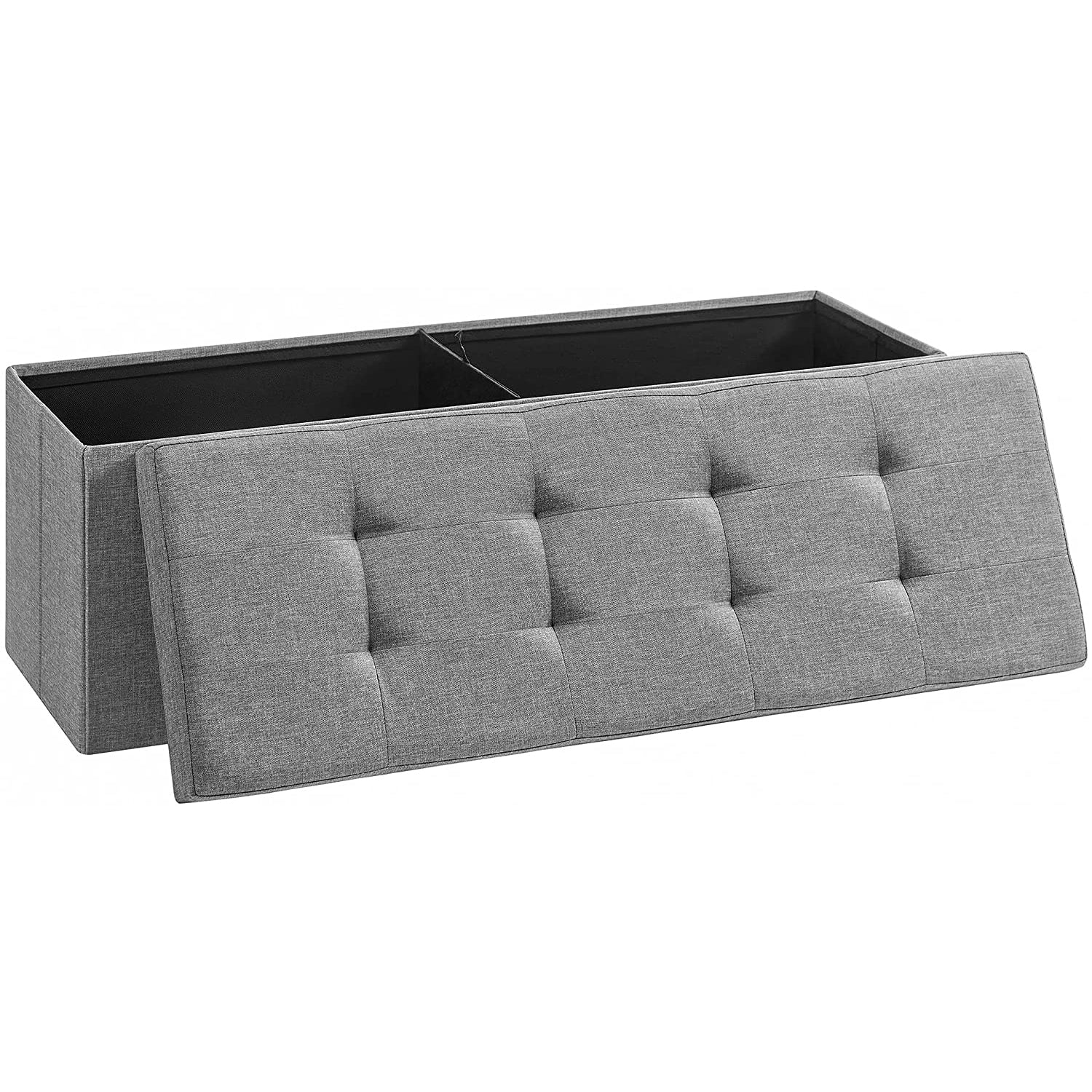 Sklopiva klupa za odlaganje kapaciteta 120 L, 110 x 38 x 38 cm, svijetlo siva | SONGMICS-vitahome.hr