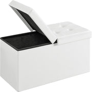 Sklopiva klupa za odlaganje kapaciteta 80L, 76 x 38 x 38 cm, bijela | SONGMICS-vitahome.hr
