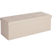 sklopiva klupa za odlaganje, nosivost 300 kg, umjetna koža, bež 110 x 38 x 38 cm | SONGMICS-vitahome.hr