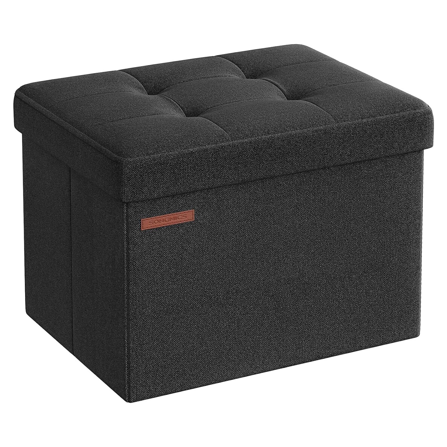 Sklopiva klupa za pohranu, tabure za noge, 31 x 41 x 31 cm, crne boje | SONGMICS-vitahome.hr