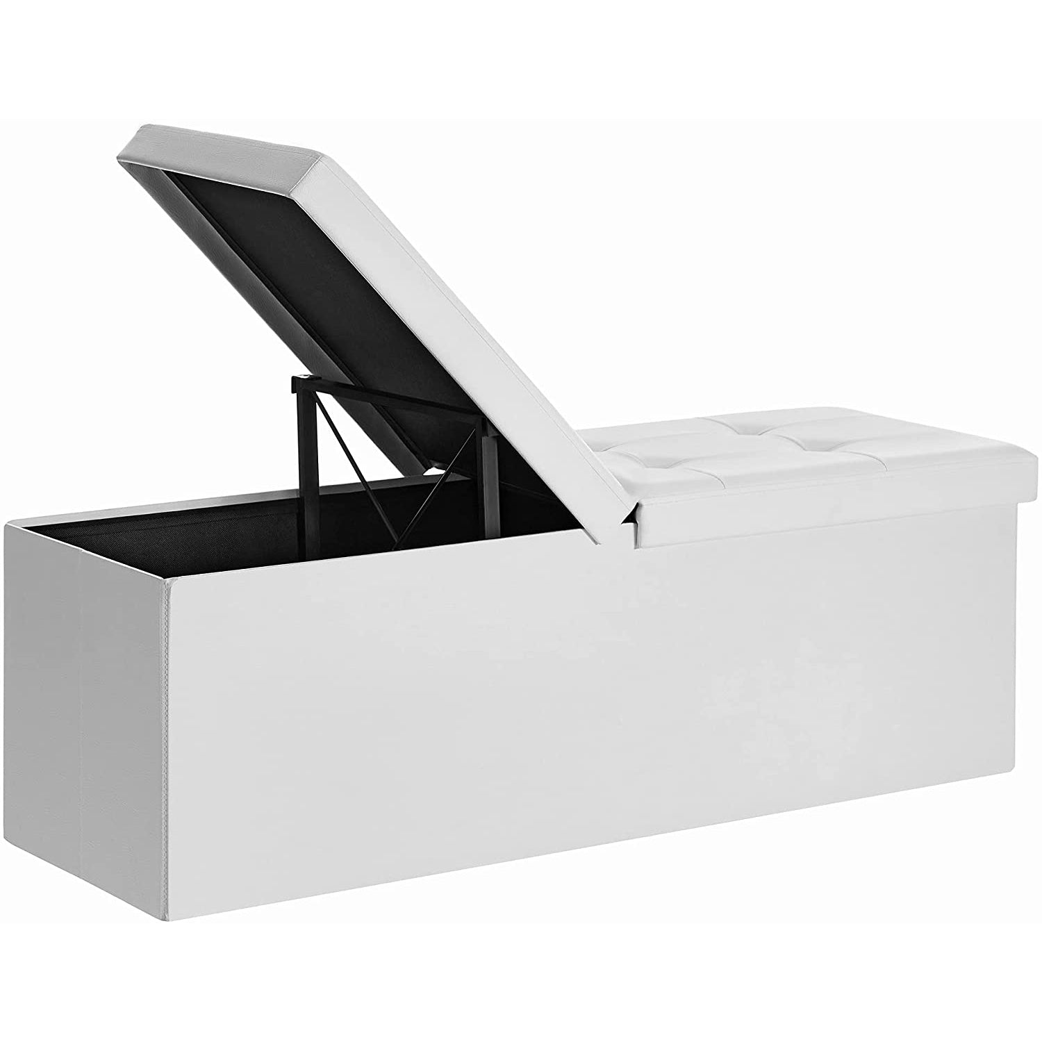 Sklopiva kutija za sjedenje, klupa za odlaganje 120L, 110 x 38 x 38 cm, bijela | SONGMICS-vitahome.hr