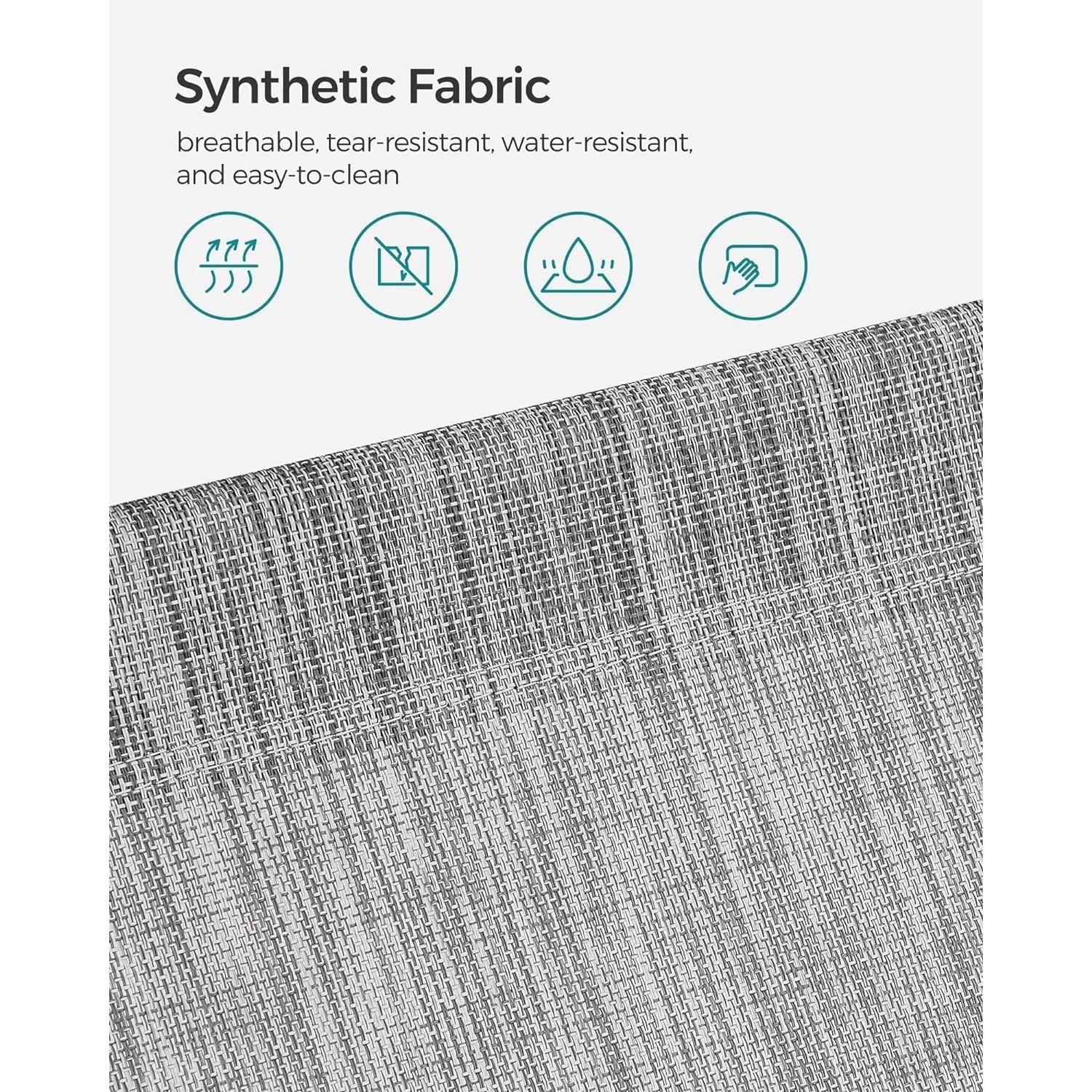 Sklopiva ležaljka s tendom 53x193x29,5 cm, nosivost do 150 kg, svijetlo siva | SONGMICS-vitahome.hr