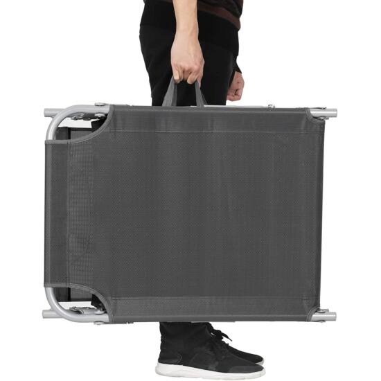 Sklopiva ležaljka s tendom 53x193x29,5 cm, nosivost do 150 kg, tamno siva | SONGMICS-vitahome.hr