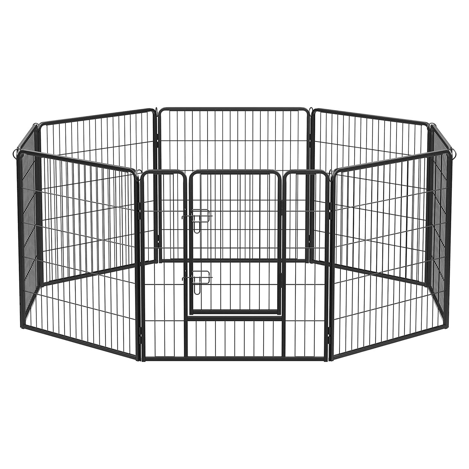 Sklopiva ogradica s 8 panela za pse i male životinje, XL - 80 x 246 x 80 cm | FEANDREA | FEANDREA-vitahome.hr