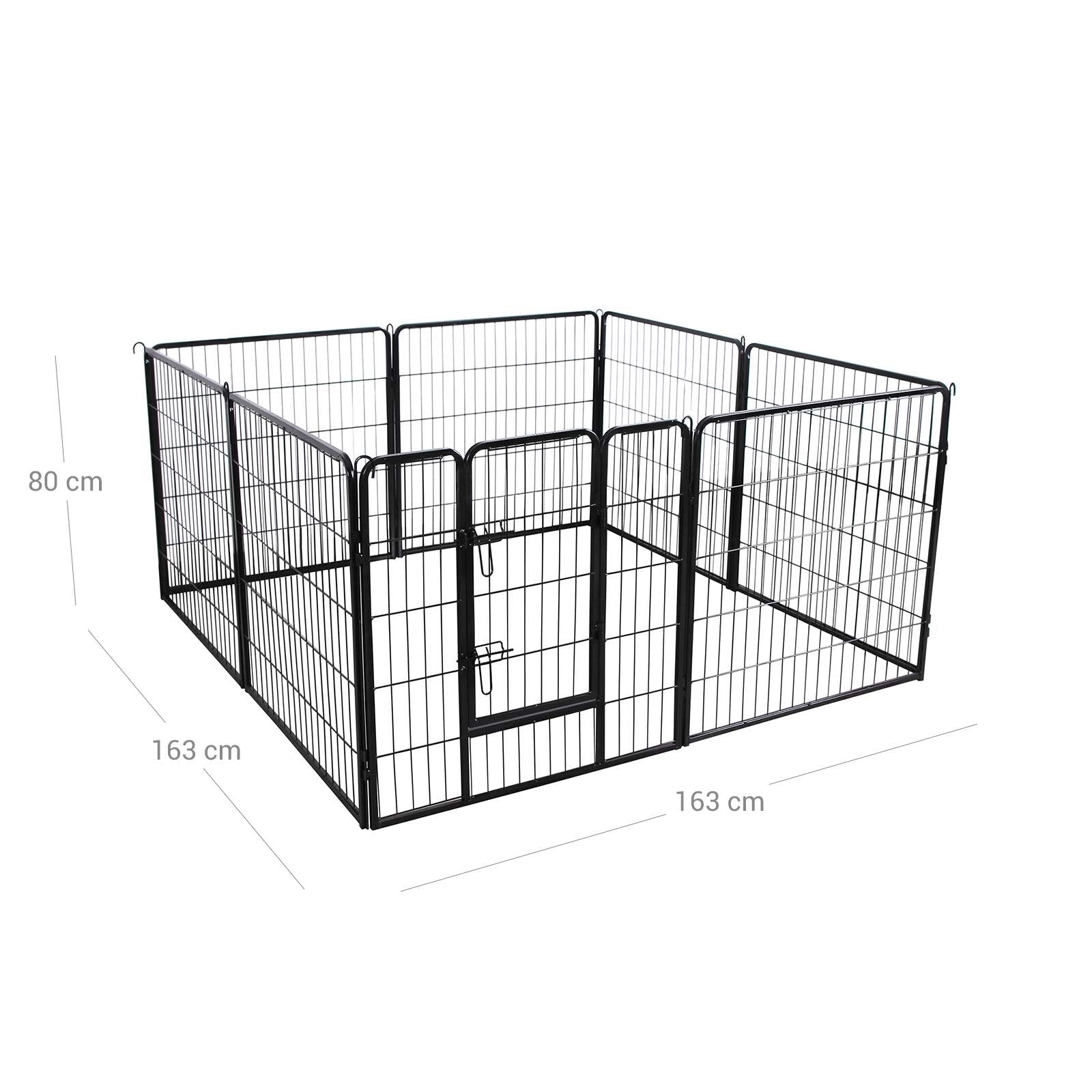 Sklopiva ogradica s 8 panela za pse i male životinje, XL - 80 x 246 x 80 cm | FEANDREA | FEANDREA-vitahome.hr
