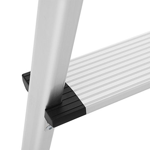 Sklopive aluminijumske ljestve nosivosti do 150 kg, na 3 razine, srebrno crne | SONGMICS-vitahome.hr