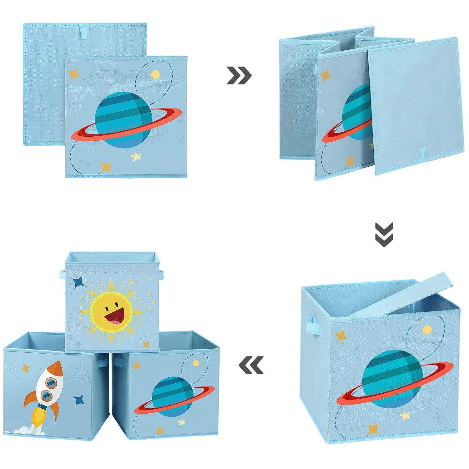 Sklopive kutije za pohranu, kutije za organizatore igara 30 x 30 x 30 cm, plave | SONGMICS-vitahome.hr