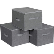 Sklopive kutije za pohranu s poklopcima 3 kom., sive | SONGMICS-vitahome.hr