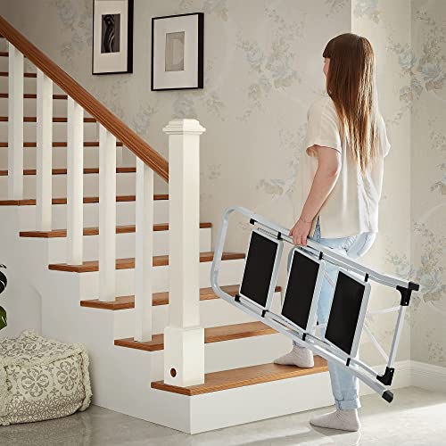 Sklopive ljestve s 3 stepenika, nosivosti do 150 kg, bijele boje | SONGMICS-vitahome.hr