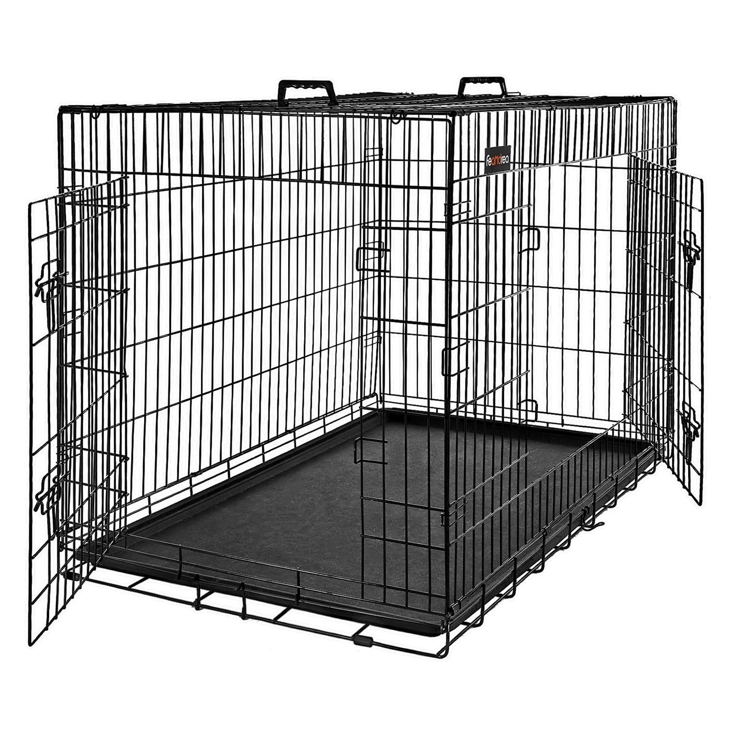 Sklopivi kavez za pse s 2 vrata, 92.5 x 57.5 x 64 cm, crne boje | FEANDREA | FEANDREA-vitahome.hr