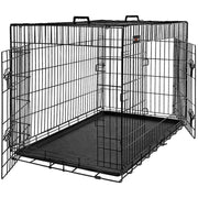 Sklopivi kavez za pse s 2 vrata, 92.5 x 57.5 x 64 cm, crne boje | FEANDREA | FEANDREA-vitahome.hr