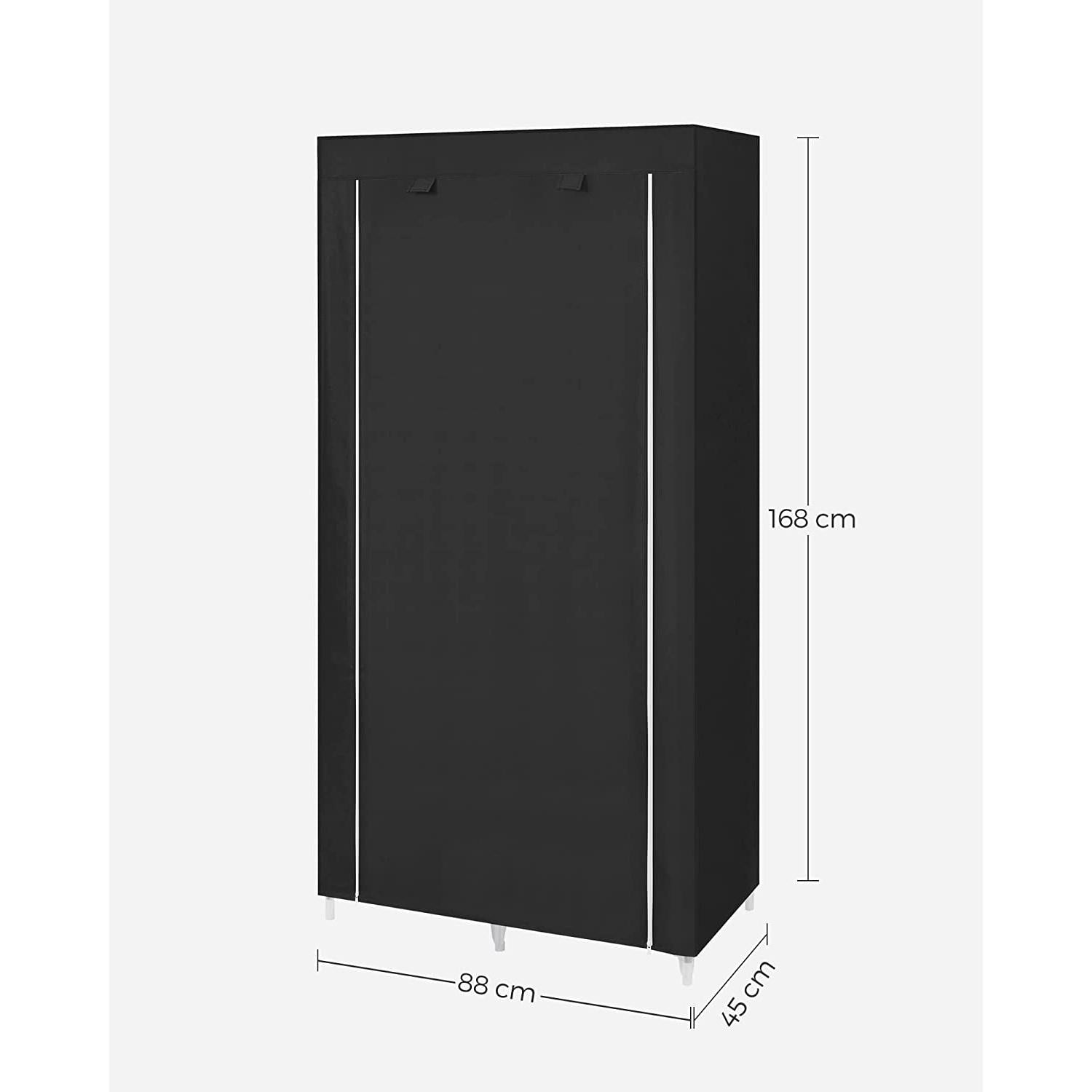Sklopivi platneni ormar, mobilni ormar, 88x45x168 cm, crni | SONGMICS-vitahome.hr