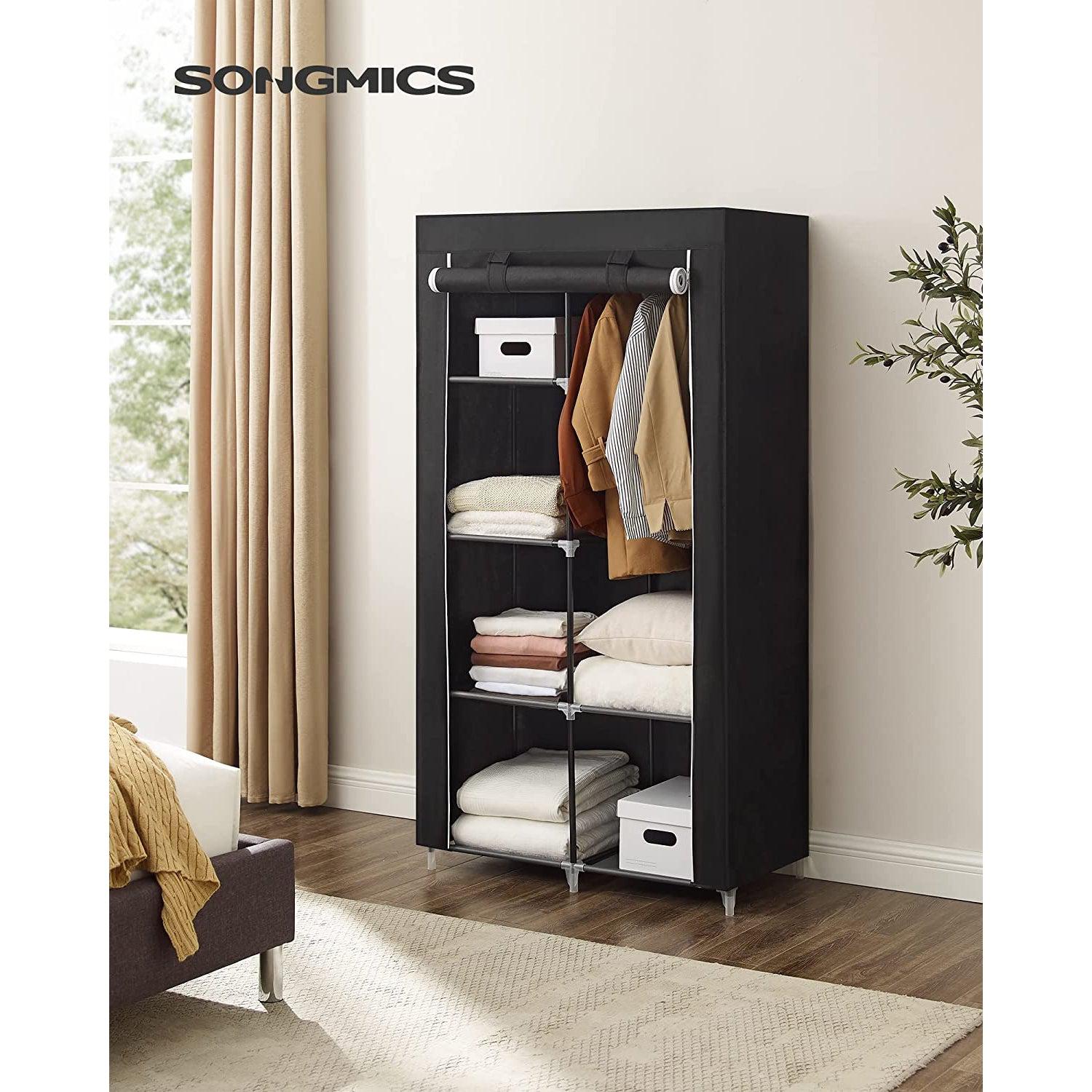 Sklopivi platneni ormar, mobilni ormar, 88x45x168 cm, crni | SONGMICS-vitahome.hr