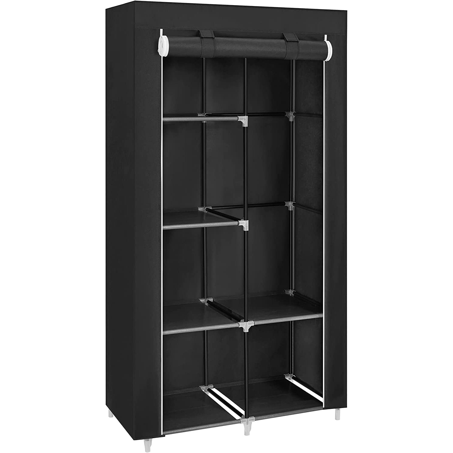 Sklopivi platneni ormar, mobilni ormar, 88x45x168 cm, crni | SONGMICS-vitahome.hr