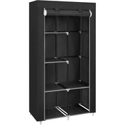 Sklopivi platneni ormar, mobilni ormar, 88x45x168 cm, crni | SONGMICS-vitahome.hr