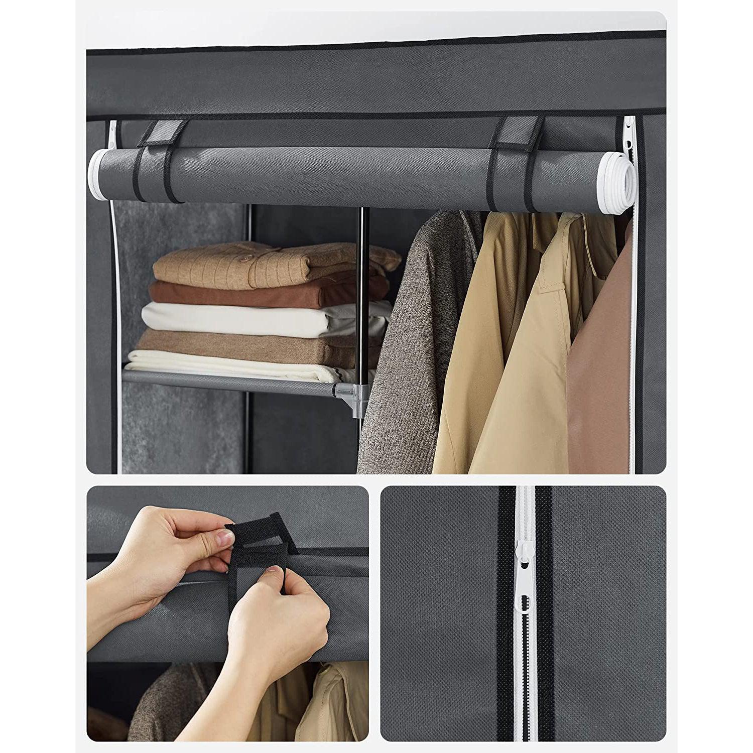 Sklopivi platneni ormar, mobilni ormar, 88x45x70 cm, sivi | SONGMICS-vitahome.hr