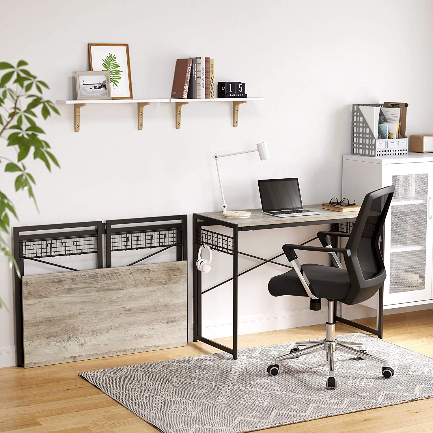 Sklopivi stol, računalni stol s 8 kuka 100 x 50 x 76,5 cm - | Vasagle-vitahome.hr