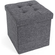Sklopivi tabure s prostorom za odlaganje, 38 x 38 x 38 cm, tamno siva | SONGMICS-vitahome.hr