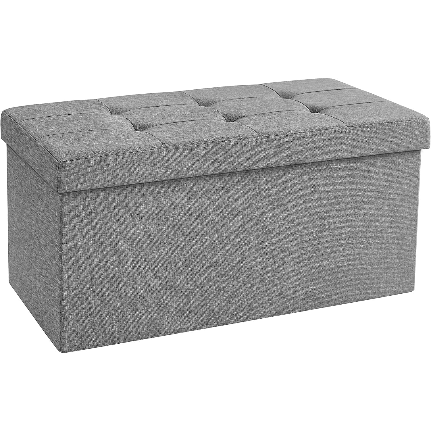 Sklopivi tabure s prostorom za odlaganje, 76 x 38 x 38 cm, svijetlo siva | SONGMICS-vitahome.hr