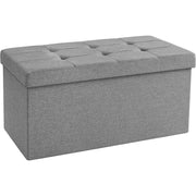 Sklopivi tabure s prostorom za odlaganje, 76 x 38 x 38 cm, svijetlo siva | SONGMICS-vitahome.hr