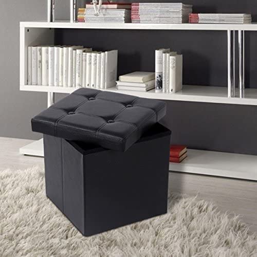 Sklopivi tabure za pohranu , nosivosti 300kg, crna, 38x38x38 cm, crne boje | SONGMICS-vitahome.hr