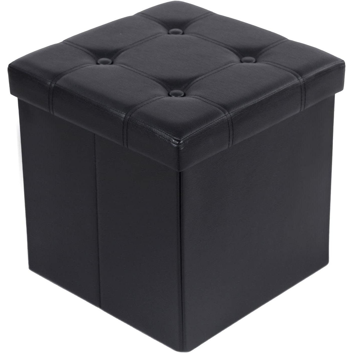 Sklopivi tabure za pohranu , nosivosti 300kg, crna, 38x38x38 cm, crne boje | SONGMICS-vitahome.hr