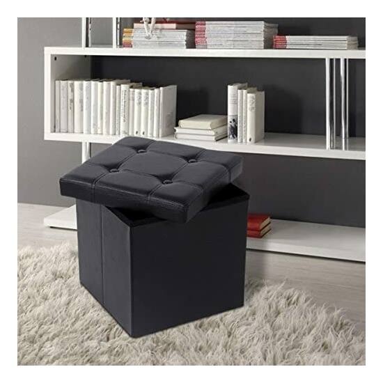 Sklopivi tabure za pohranu , nosivosti 300kg, crna, 38x38x38 cm, crne boje | SONGMICS-vitahome.hr