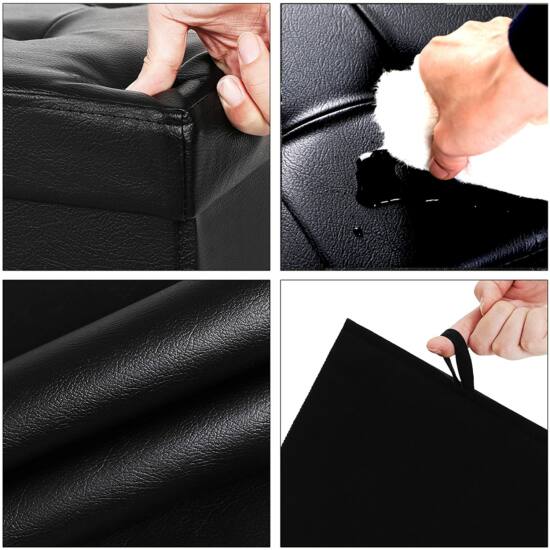 Sklopivi tabure za pohranu , nosivosti 300kg, crna, 38x38x38 cm, crne boje | SONGMICS-vitahome.hr