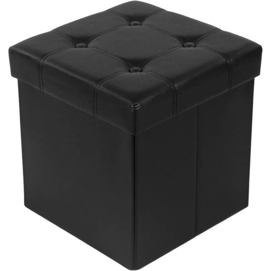 Sklopivi tabure za pohranu , nosivosti 300kg, crna, 38x38x38 cm, crne boje | SONGMICS-vitahome.hr