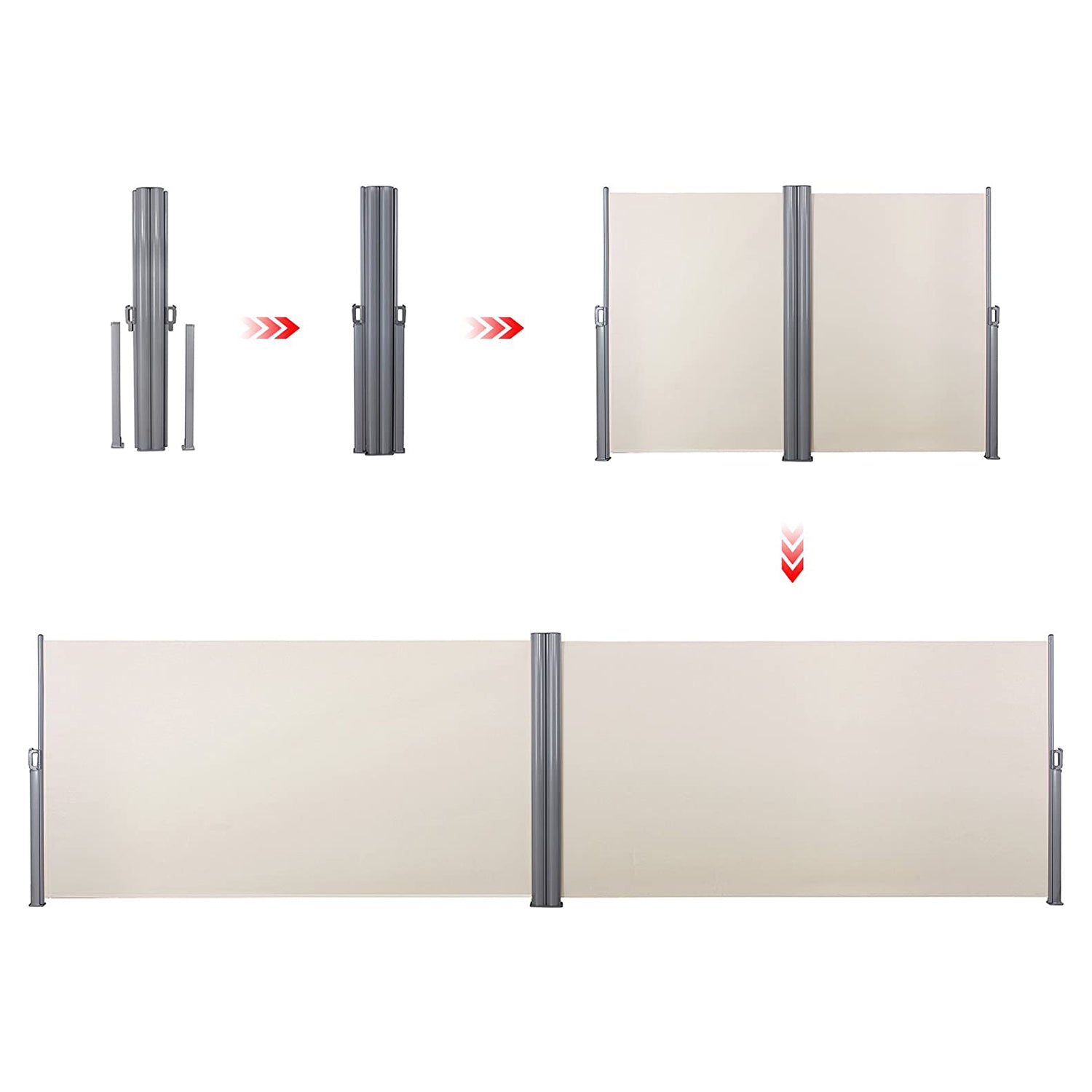 SONGMICS Dvostrana, sklopiva tenda 200 x 600 cm, bež | SONGMICS-vitahome.hr