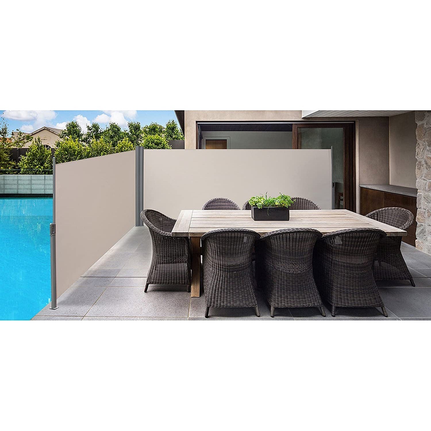 SONGMICS Dvostrana, sklopiva tenda 200 x 600 cm, bež | SONGMICS-vitahome.hr