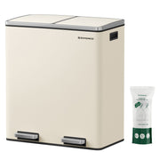 SONGMICS dvostruka kanta za smeće, 2x30l, krem boja