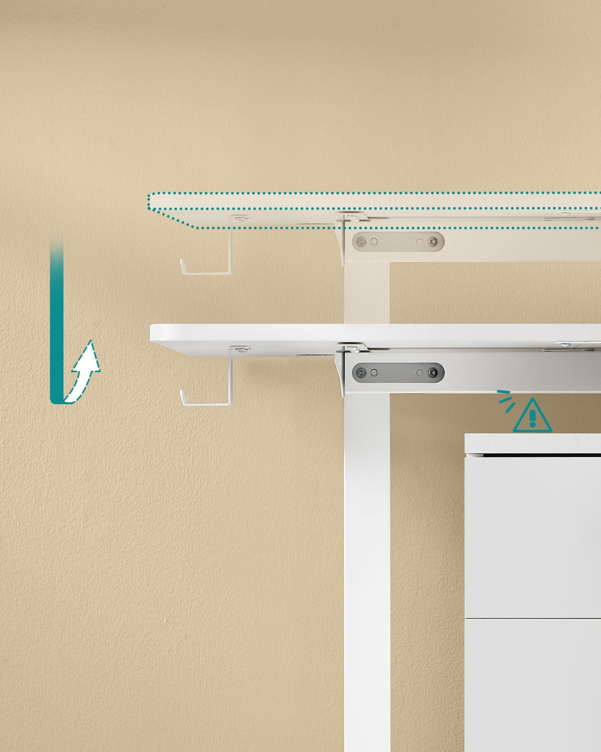 SONGMICS električni radni stol podesive visine, 160 x 70 cm, bijela